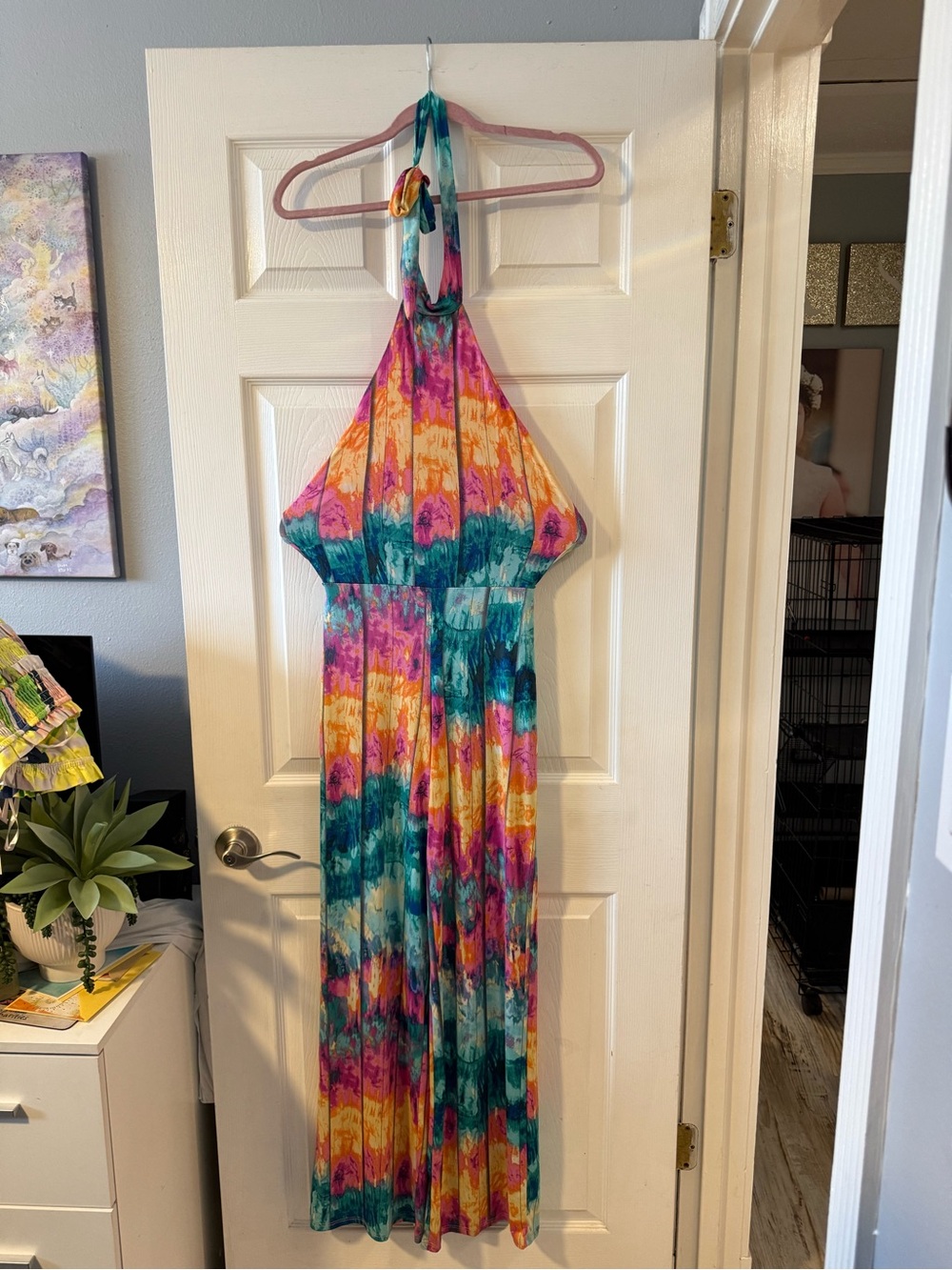 Women’s Multicolor Tie-Dye Halter Jumpsuit